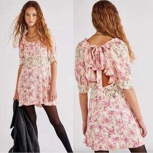 Free People Lucie Floral Lace Mini Dress